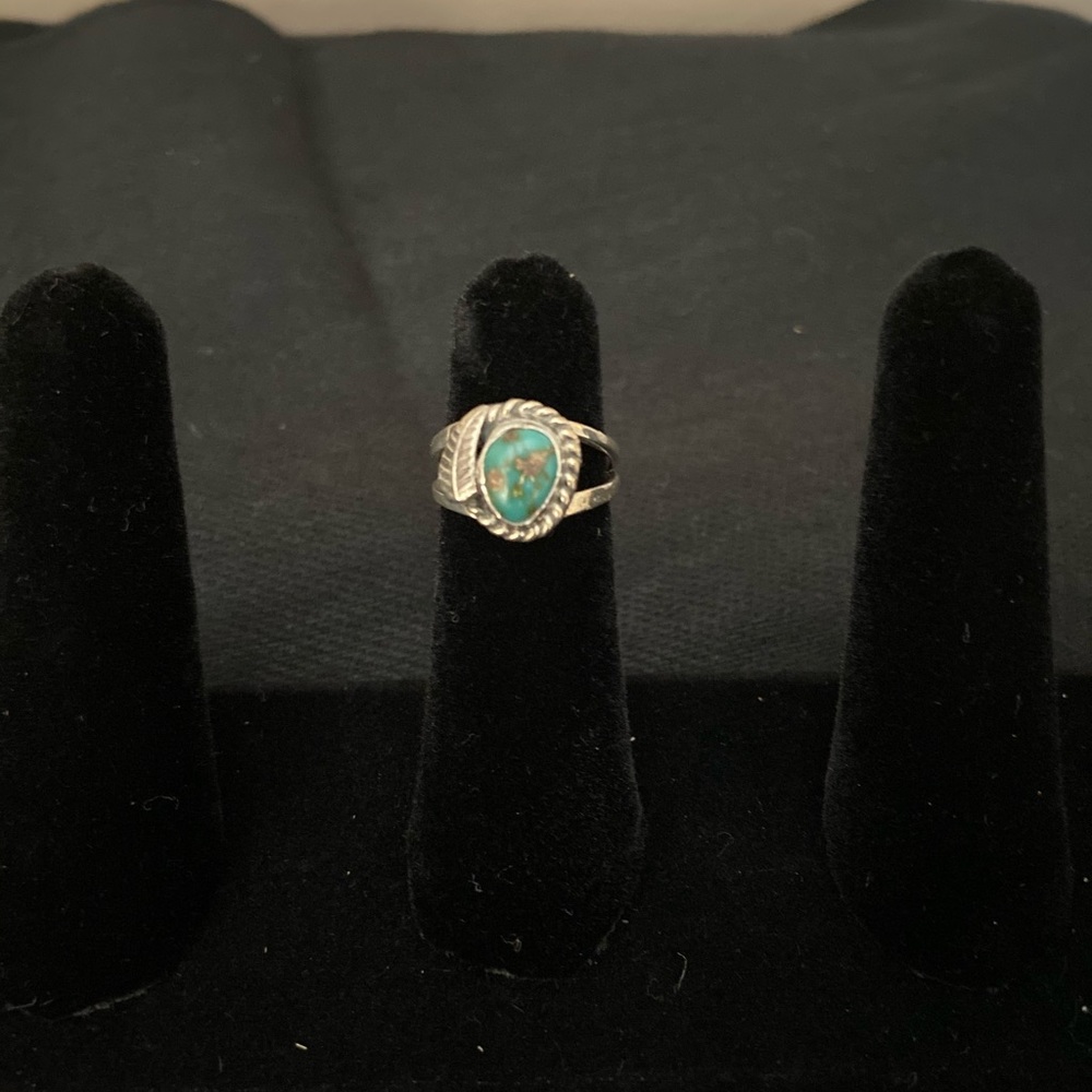 Petite turquoise and sterling ring